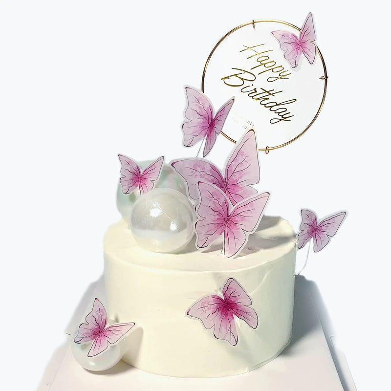 Red Butterfly Cake Toppers